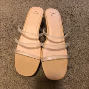 Target Brand 'A New Day' Cork and Clear Wedge Shoe Size 11